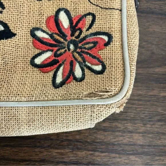 Coach LE Limited Bumble Bee Floral Y2K Mini Bag w Raffia Shoulder Purse tag READ - Picture 7 of 8